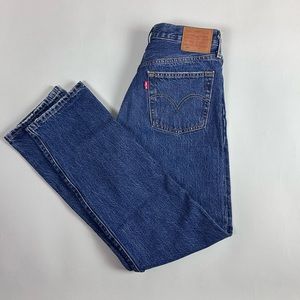 501 High Waist Button Fly Straight Leg Jeans 28x30